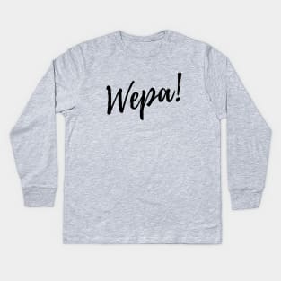 Wepa! | Black Print Kids Long Sleeve T-Shirt